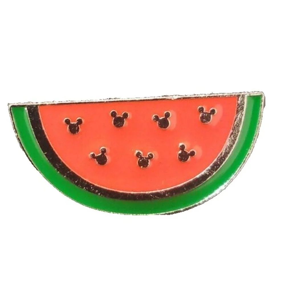 Disney Pin Watermelon Fruit Slice Red Hidden Mickey Silver Icon WDW 2017 119790